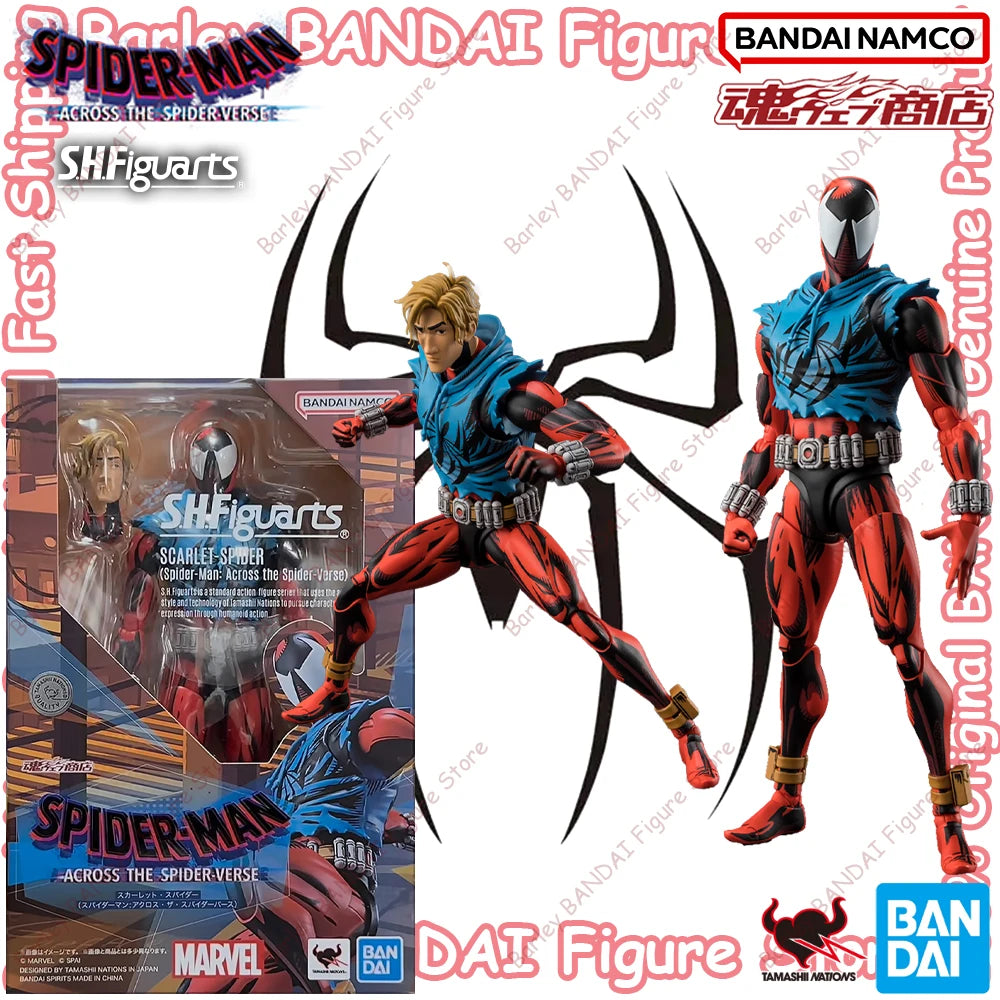 In Stock BANDAI S.H.Figuarts SCARLET SPIDER (Spider Man: Across the Spider Verse) Anime Action Figures Model Toys Gifts For Kids