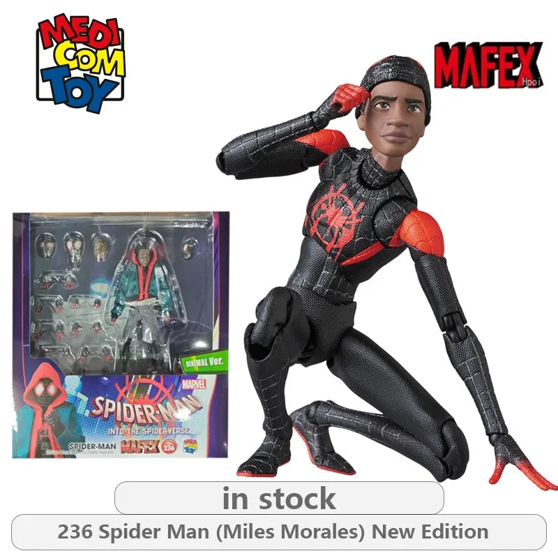 Medicom Toy Original Spider-Man: Parallel Universes Series 107 Spider-Man (Miles Morales) Action Figure Model Toys Movable Model