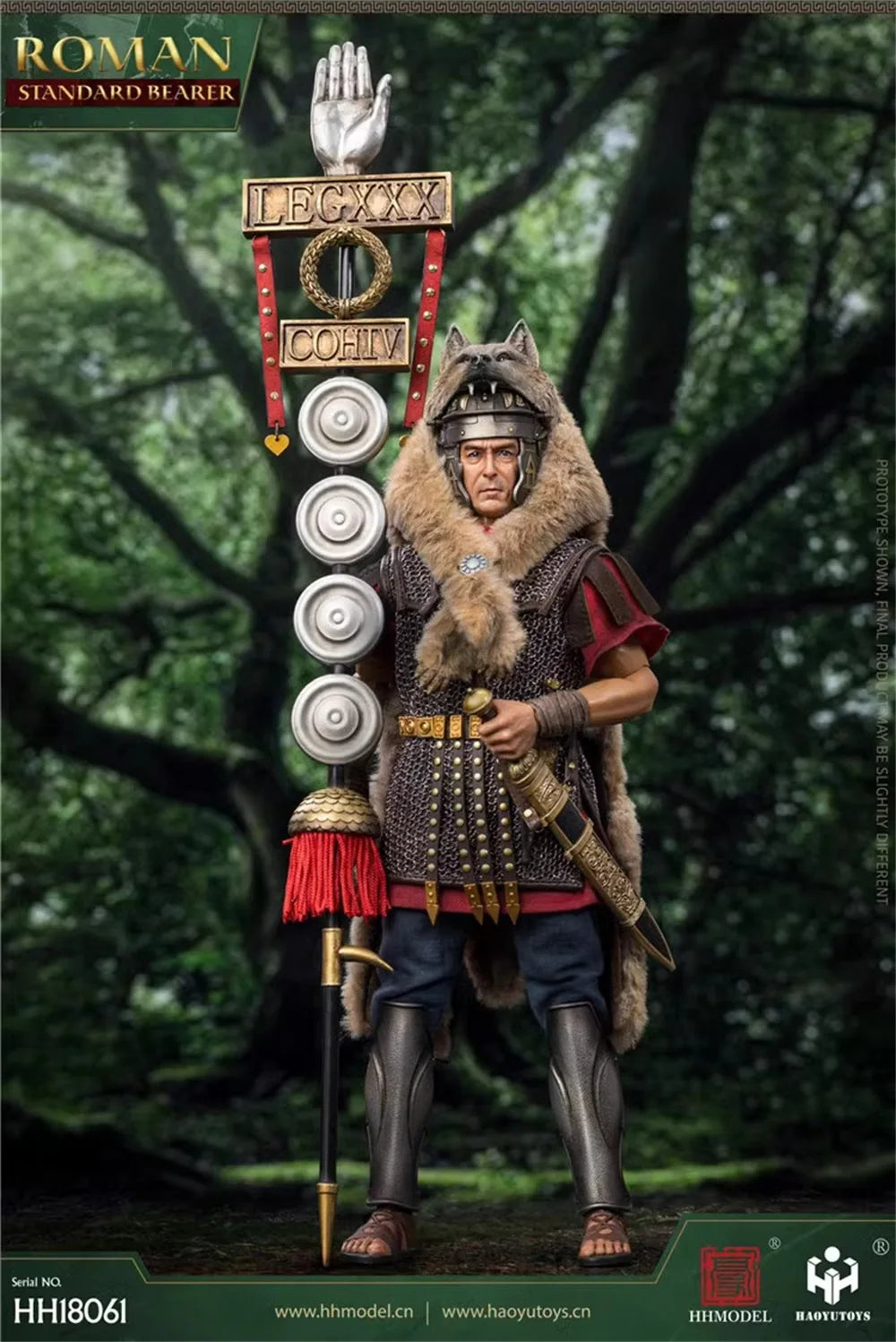 1/6 HHMODEL & HAOYUTOYS HH18061 Vintage Imperial Legion-Rome Flag Bearer Soldier Warrior Full Set Moveable Figure For Collect