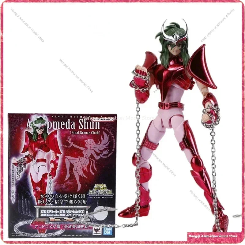 В наличност Bandai Original Buyi Myth EX Animation Model Andromeda Shun Action Figure Final Bronze Craft Toy Collection Gift