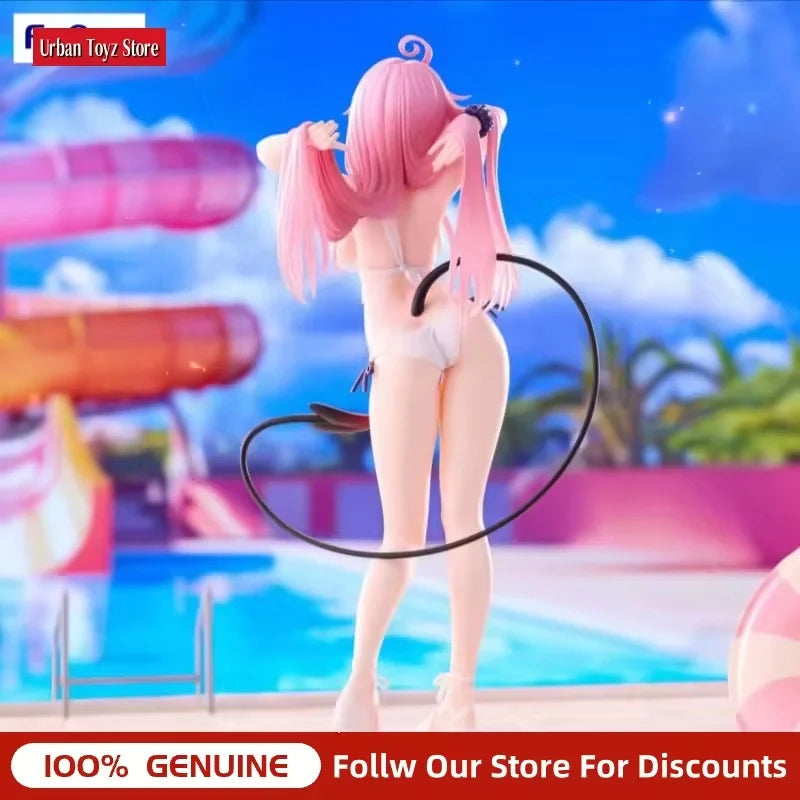 FuRyu To Love-Ru Lala Deviluke Bikini Figure, Authentic 21cm PVC Collectible Model, White Swimsuit Anime Statue Gift For Fans