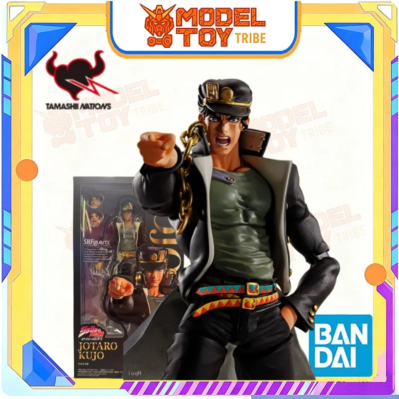 In-Stock Japan Bandai Original Anime JoJo's Bizarre Adventure SHF Jotaro Kujo about 170mm Action Figure Model Toy Collector Gift