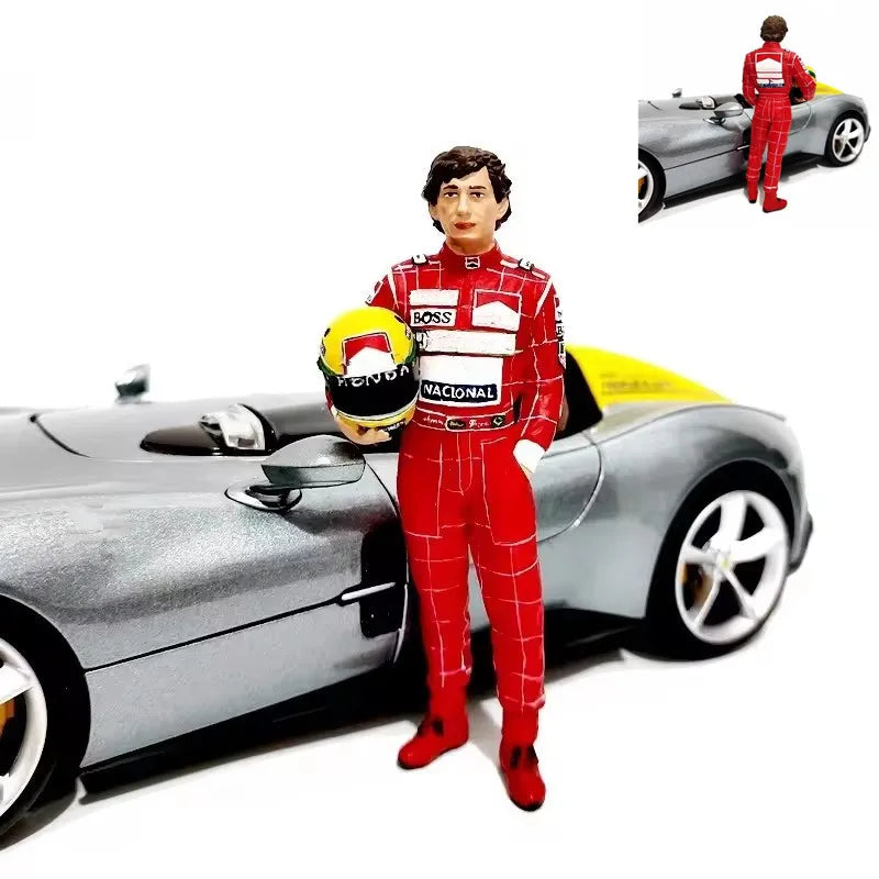 New 1:18 Scale 1Pcs Resin Model Scene Accessory Male Famous Racing Car Racer Action Figure Collection Display Toys Doll Fans