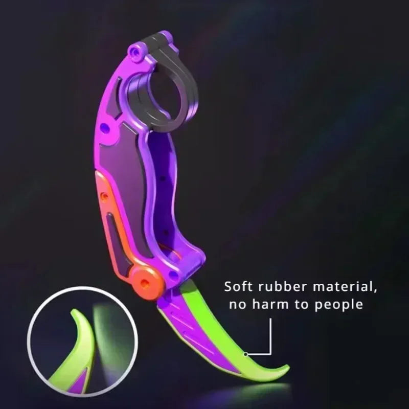 3D-gedrucktes Schwerkraftklauenmesser-Spielzeugschwert Cosplay Sicheres Kunststoff-Schillerndes Modell Dekomprimieren Spielzeug Karambit Coole lustige Geschenke Puppen