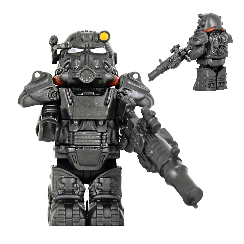 1PCS Military Soldiers Mini Anime Action fallouts Figures Weapons Robot Mecha Building Blocks Bricks DIY Toys for KIDS gift