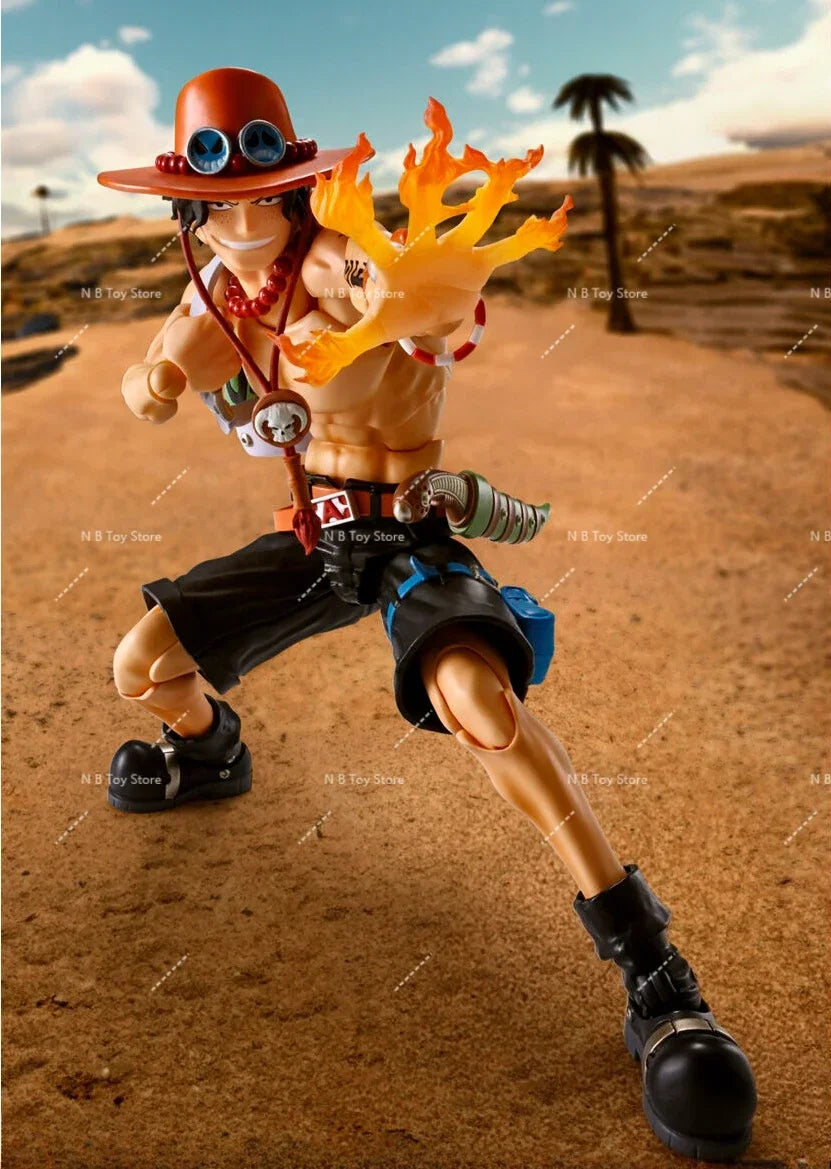 In Stock Bandai Shf Pirates of One Piece Portkaras Ace Fire Fist Top War Joint Genuine Figures in Motion