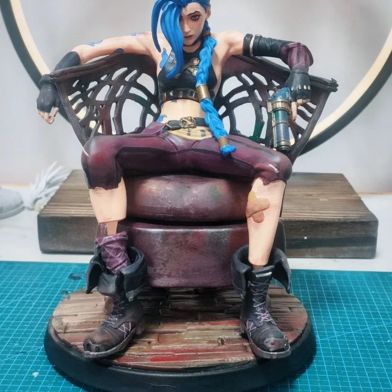 15cm League of Legeneds Figure Jinx Handmade Custom Style Resin Anime Collection Model Desktop Ornament Decorations Children Toy