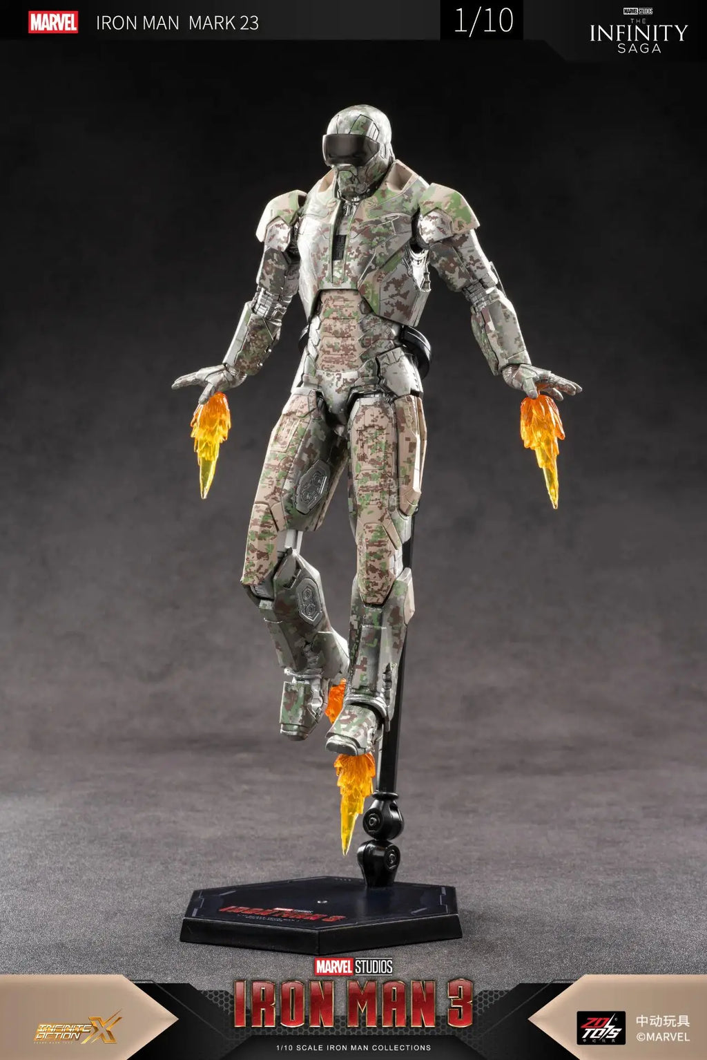 ZD Toys 1:10 Scale Iron Man MK23 Action Figure Set - Highly Detailed Collectible Model, Perfect Gift for Superhero Fans