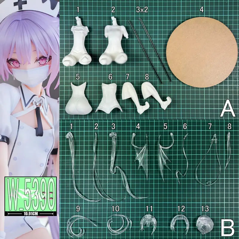 1/6 EVE SWEET TOXIC_Ver. Nurse Original Character Unpainted Unassambled Resin White Model Kit PVC Recast Figure W_5390