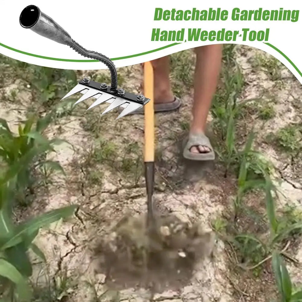 Hand Weeder Tool Uprooting Puller Manual Detachable Remover Efficient Ergonomic Weeding Uprooting Tool for Easy Use in Your Yard