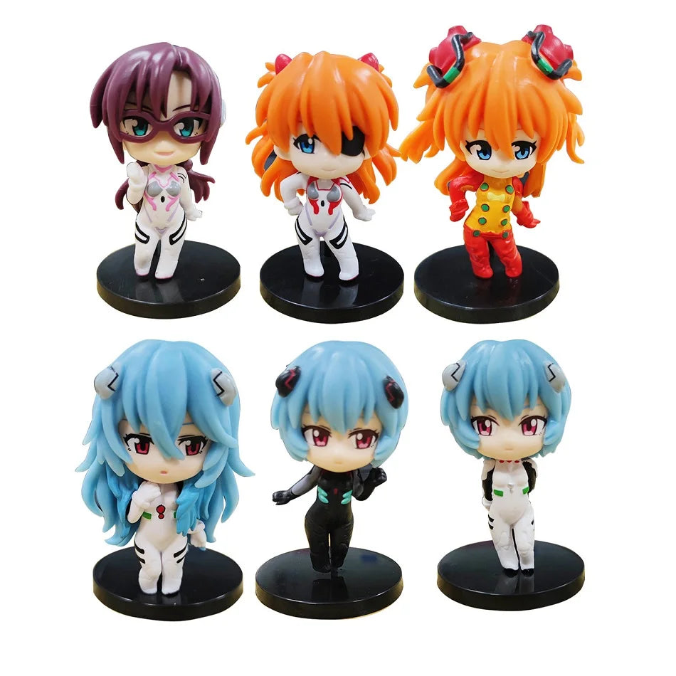 New q-version Anime Genesis Evangelion Figure EVA Ayanami Rei Asuka PVC Model Chassis Desktop Ornament Gift Doll Toy Hot