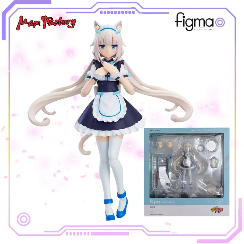 Max Factory Original Figma Series NEKOPARA Vol. 1 Soleil Opened! #486 Chocolate/Vanilla Maid Dessert Movable Toy Collection Gift