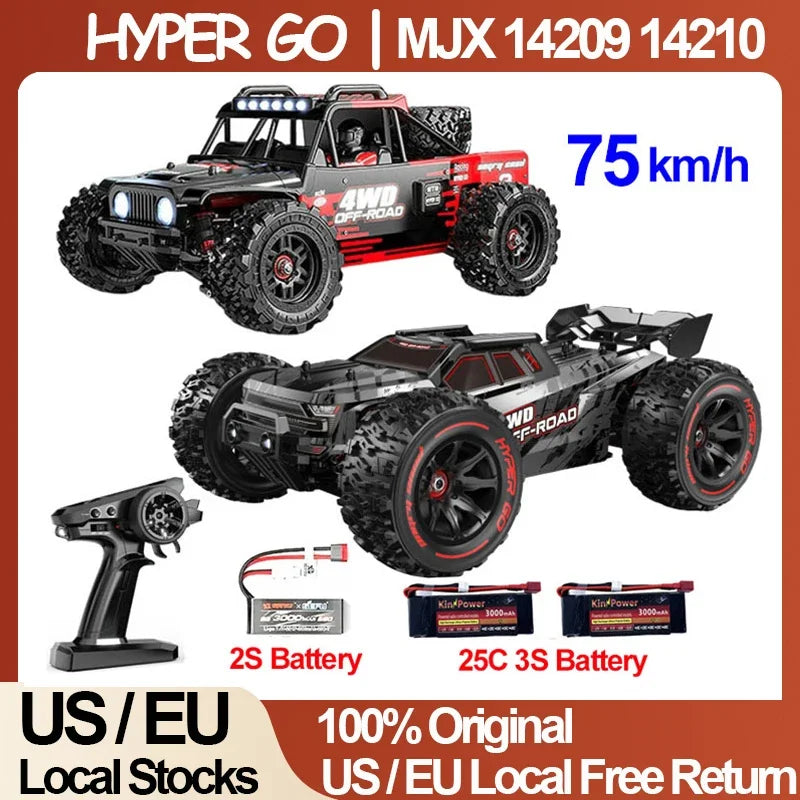 MJX 14209 14210 V3.0 1/14 RC-Auto 75 km/h bürstenloser Hyper Go 2,4G-Fernbedienung 4WD Offroad-Renn-RC-Truck Elektro-Hobby-Spielzeug