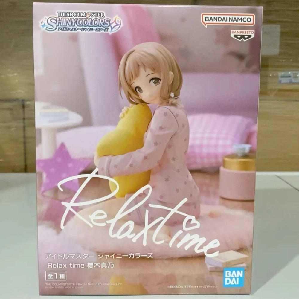 In Stock Bandai Original Genuine Banpresto THE IDOLM@STER: Shiny Colors Sakuragi Mano Relax Time 10cm Model Toy Figure Xmas Gift