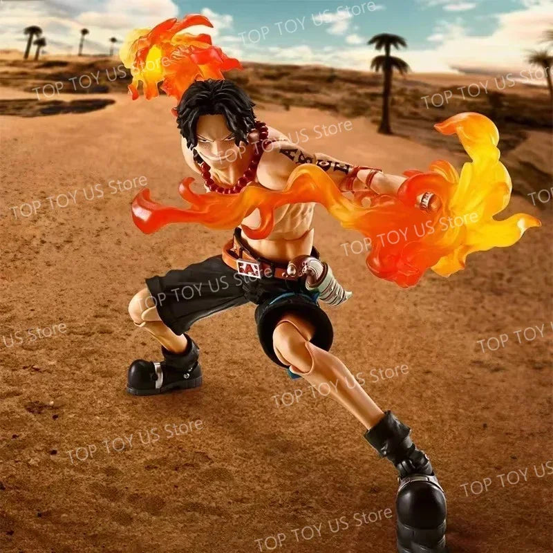 SHF One Piece Portgas D Ace Fire Fist Ace PVC Movable Action Figure Collection Decoration Model Toys Gift 17cm