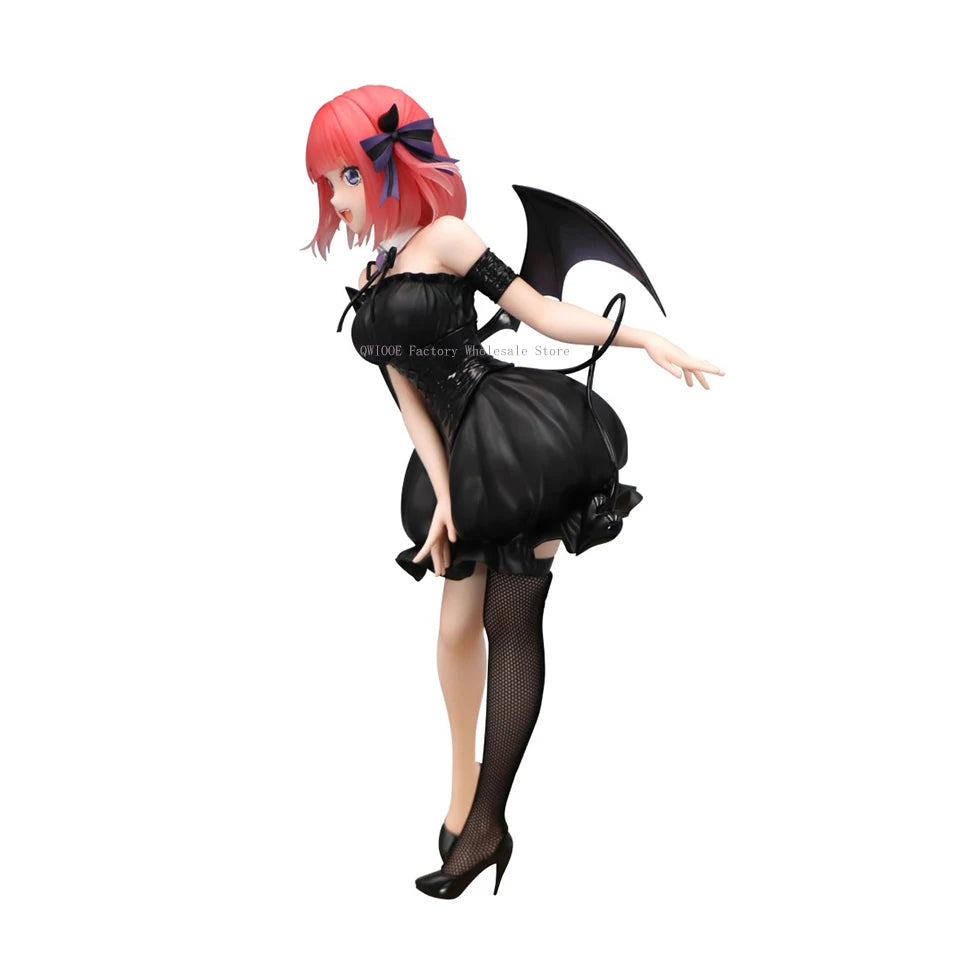 Original Genuine FuRyu Gotoubun No Hanayome 24cm Nakano Nino Black Angel Action figure Toys Collection Doll Christmas Gift