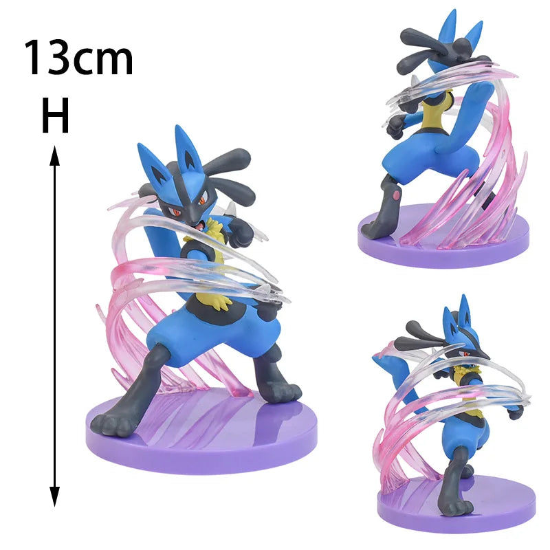 13cm Riolu Lucario Pokemon Action Model Doll Anime PVC Figure Statue Toy With Base Decoration Collect Birthday Gift NO BOX