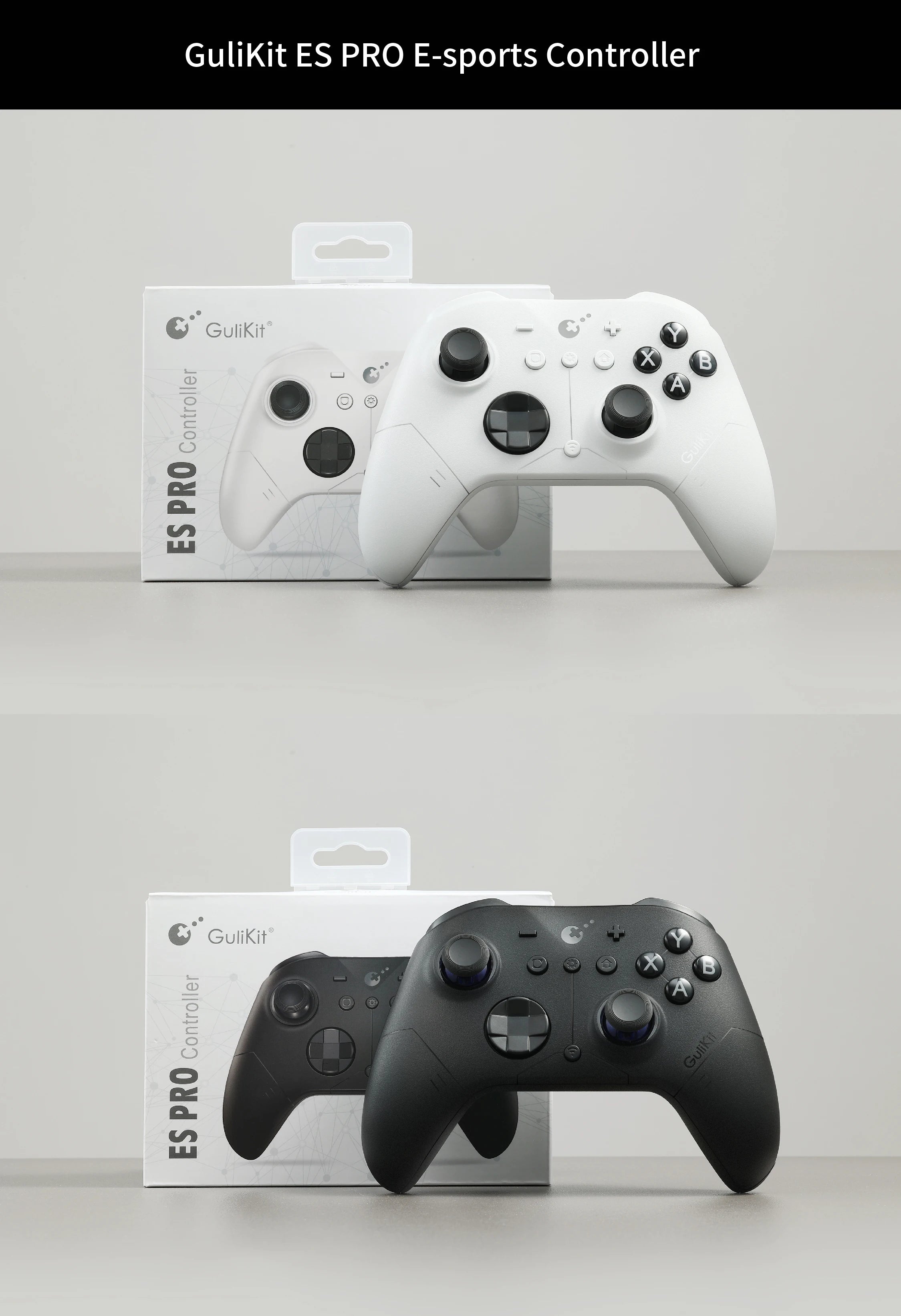 GuliKit ES Pro E-sports Controller for Nintendo Switch 1/2 Wireless Gamepad with TMR Joystick for PC Windows Android iOS macOS