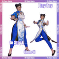 In Stock PLAY TOY P026 1/6 Chun-Li Movable Eyes Action Figure 12-inch Female Soldier Blue Cheongsam Figure Toy Collection Gift