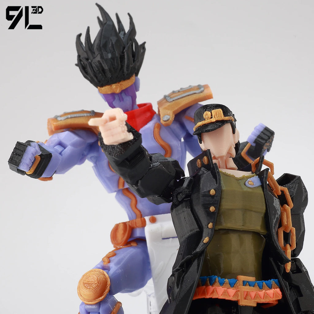 9L3D Lucky13 JoJos Jotaro Kujo Actionfigur Dummy13 mit Stern Platinum T13 Mehrgelenkiges 3D-gedrucktes Sammlerspielzeug Titan13