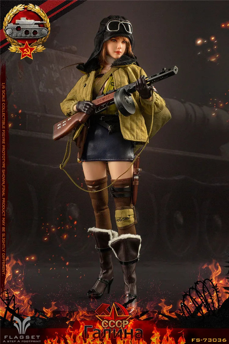 Flagset FS73036 1/6 Female Soldier Soviet Union Tank Lieutenant Galina Full Set 12" Action Figure In Stock For Fans Collection