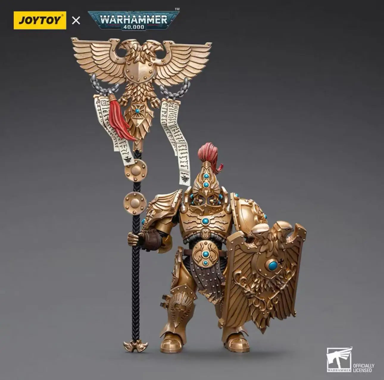 In stock JOYTOY Warhammer 40k 1/18  Adeptus Custodes Shield Captain with Guardian Spear   Action figures Toy collection