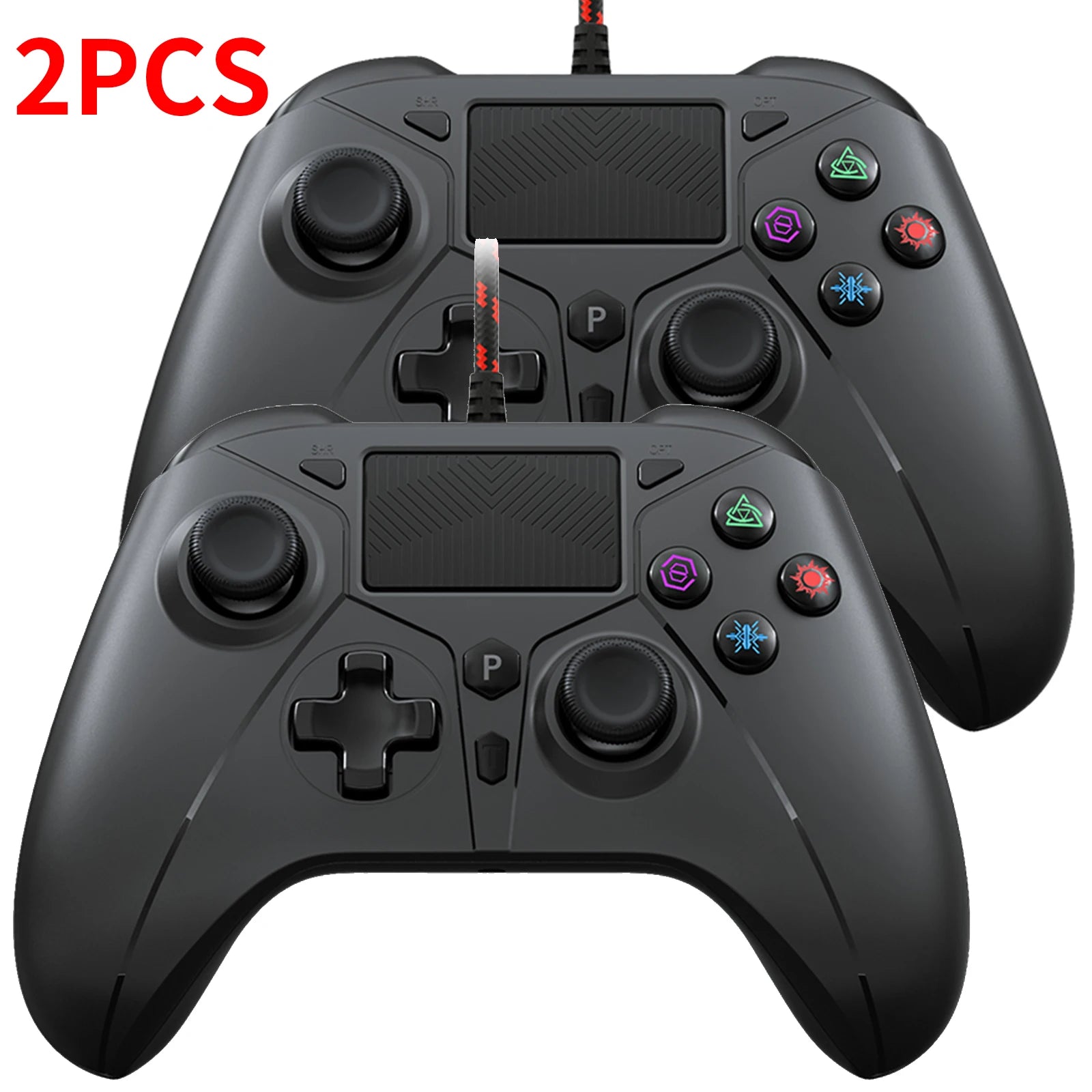 Wired Controller for PS5/PS4/Pro PC Console Remote Control Handle Gamepad Turbo Dual Vibration 2m Cable No Delay Instant Connect