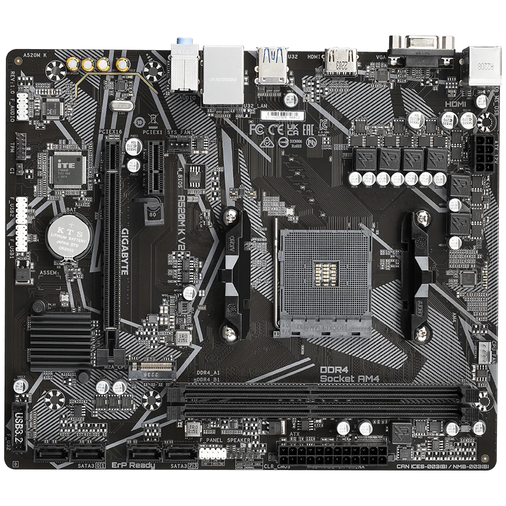GIGABYTE A520M Motherboard A520M K V2 Motherboard AM4 DDR4 Micro-ATX M.2 NVMe support Ryzen 5 5600G Ryzen 5 5700G 3800 cpu new