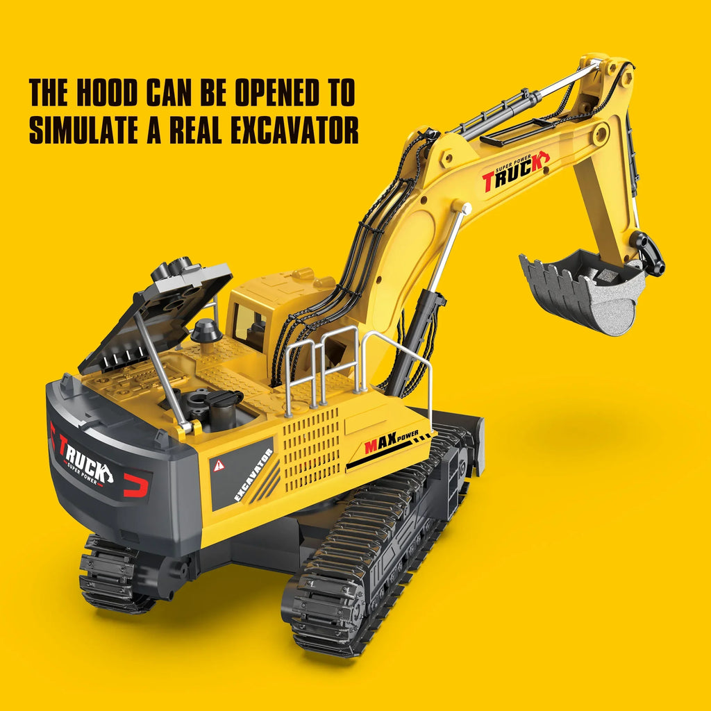 Rc Excavator Cars Trucks Alloy Bucket 17Channel Dumper Spray Truck 1/18 Simulation Engineering Electric Vehicles for Kids Boys
