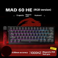 Mad 60he Mad 68he Жична механична клавиатура за игри с магнитен превключвател RT 0.02mm 0.04mm 8K Polling Rate RGB Hotswap клавиатура