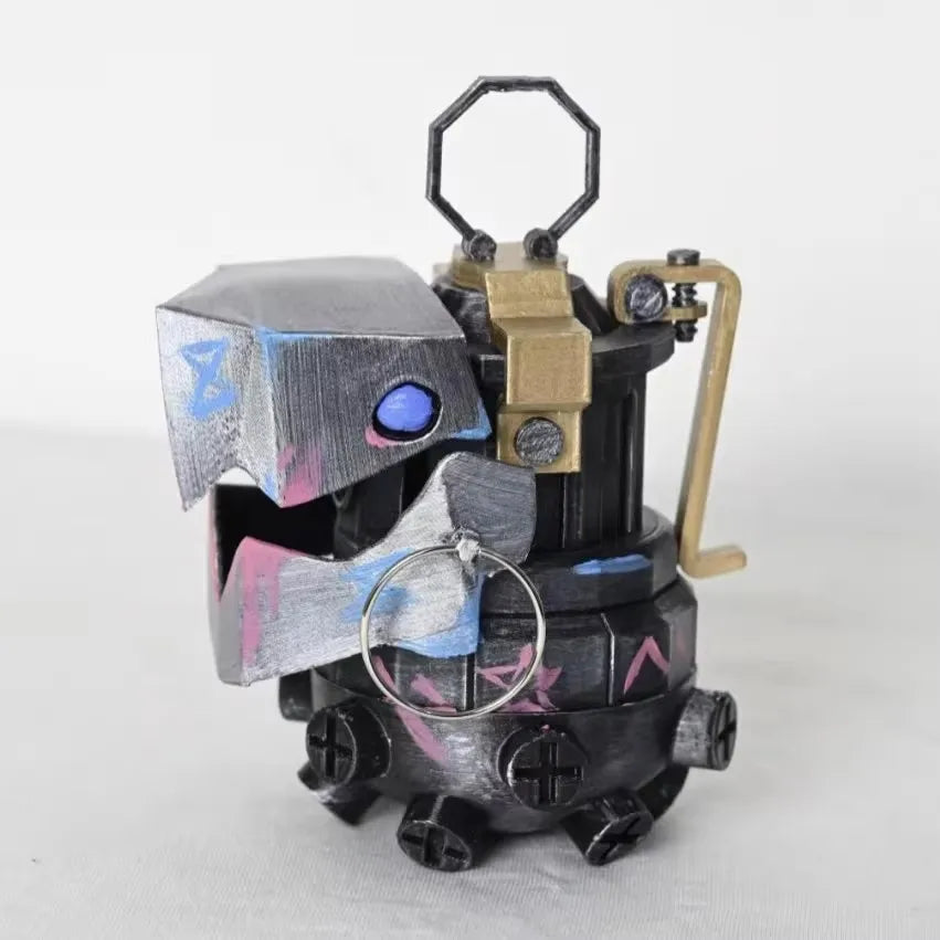 Game League of Legends LOL Jinx Flame Chompers Cosplay Figurine Pla Model Storage Cup Piggy Bank Assembly Toy Decorations Gifts