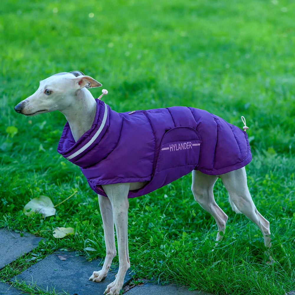 Hundemantel, Bekleidung, Kostüme, Jacke für Hunde, reflektierend, hochgeschlossen, gesteppt, Puffer, warm, Winter, große Hundekleidung