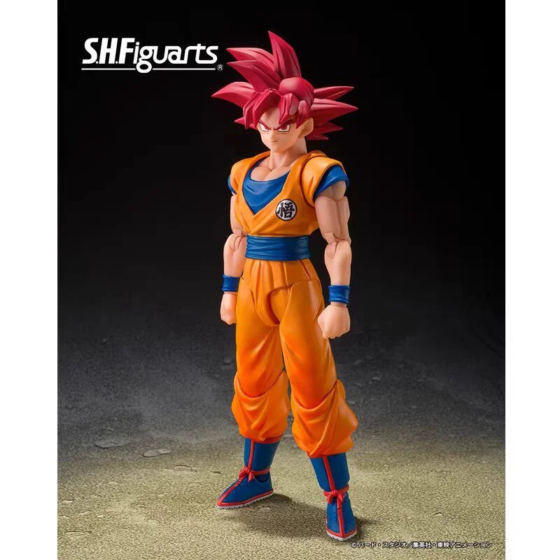 In Stock Bandai SHF Dragon Ball Son Goku Super Saiyan God The Posture Wrapped with The Energy of God Collection Gift