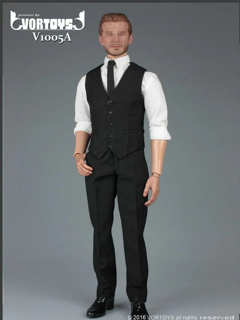 VORTOYS V1005 1/6 Black Gentleman Suit Clothing Set Fit 12" Male Action Figure Body Model In Stock