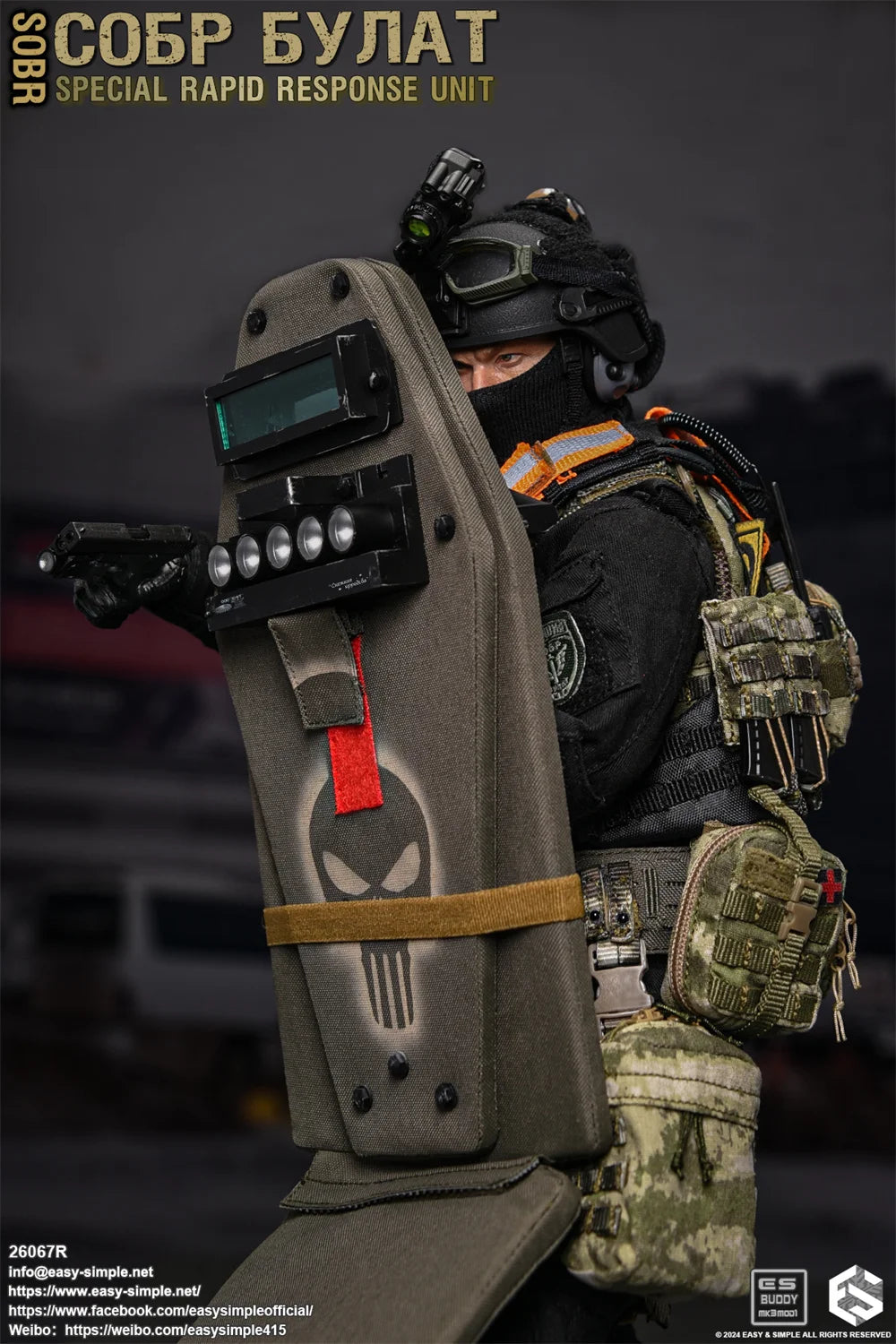 EASY&SIMPLE ES 26067R 1/6 Scale Russian Rapid Response Force SOBR Male Soldier Full Set For 12'' Action Figure Model Toys