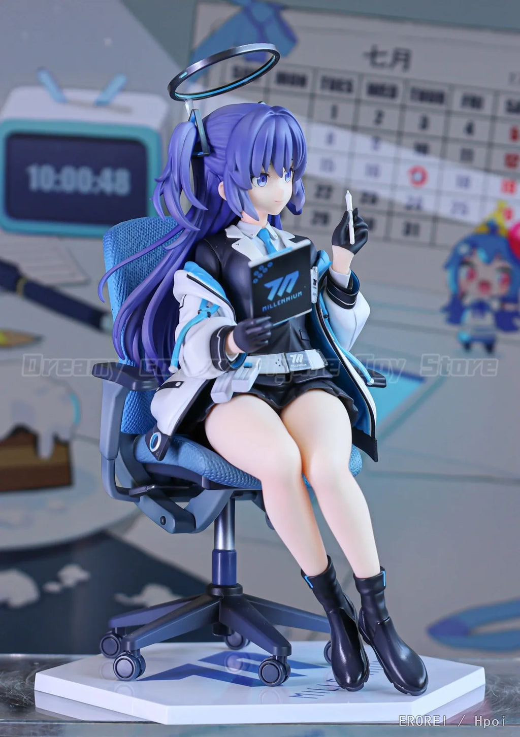 【In Stock】Original GSC Blue Archive Hayase Yuka Accounting Daily Routine 1/7 Scale Figure Ornament Model
