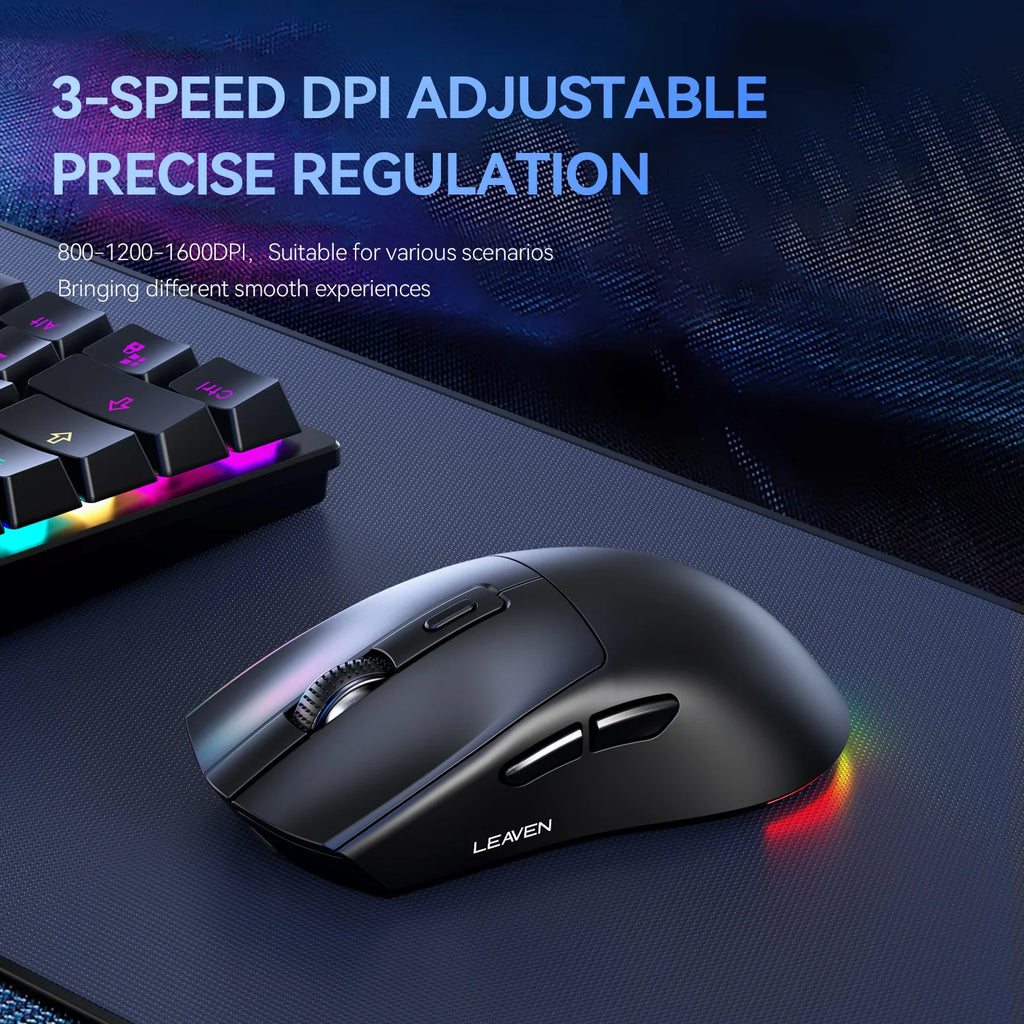 LEAVEN X3 2,4G Bluetooth Dual Modus Empfänger Optische Maus Drahtlose Gaming Maus 1600DPI Bluetooth Kompatibel Maus für MacBook L