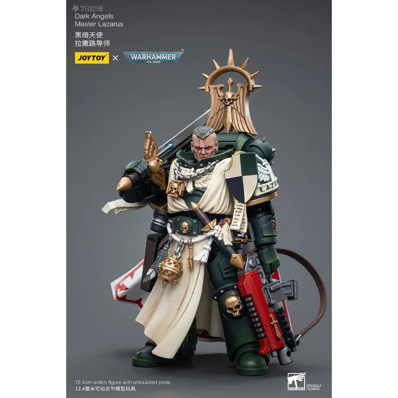 JOYTOY Genuine JOYTOY X Warhammer 40K Series Astat Dark Angel Teacher Lazarus and Mentor of Equipment Power Fist 1/18 Model Toys