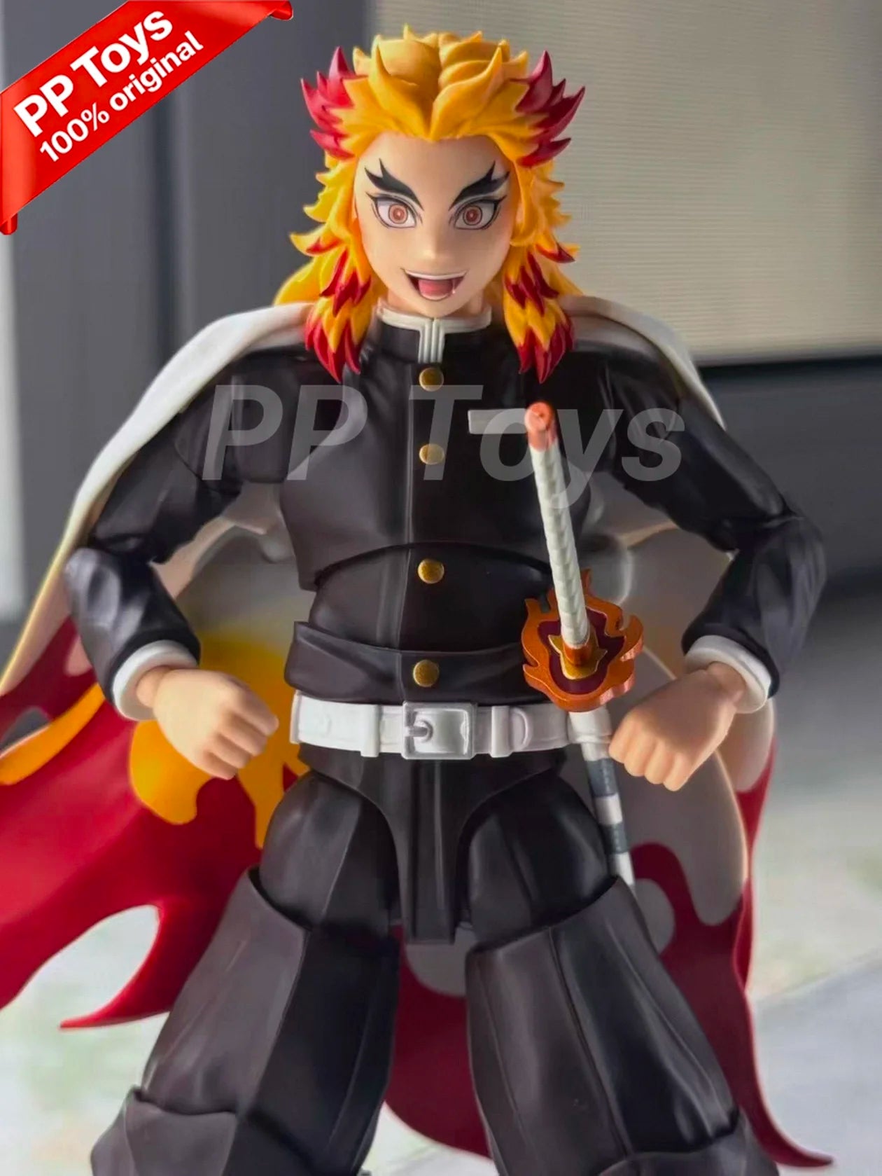 In Stock BANDAI S.H.Figuart Demon Slayer Kyojuro Rengoku Anime Action Collection Figures Model Toys PVC Gift Brand New Genuine