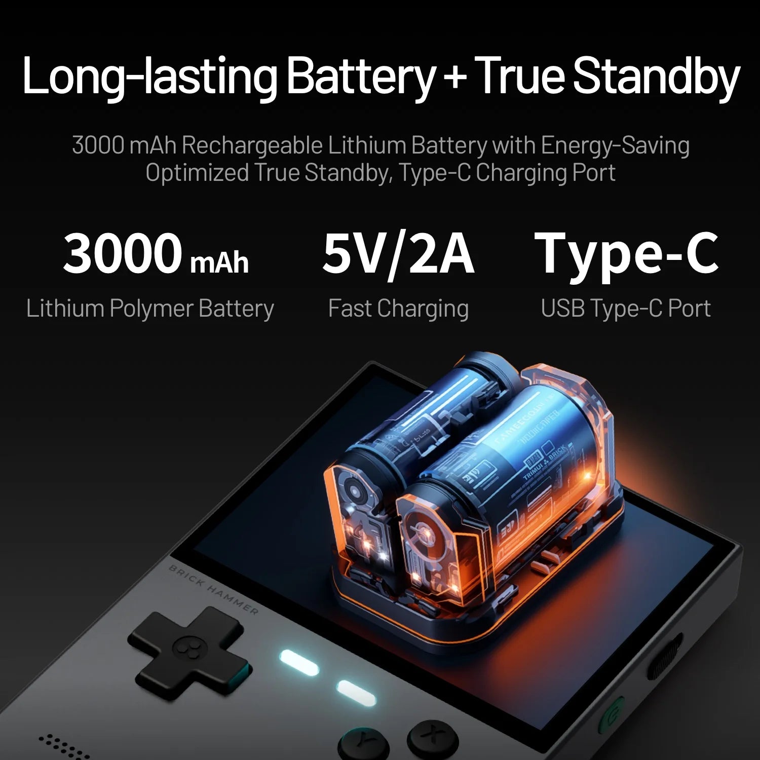 AMPOWN TRIMUI BRICK HAMMER Handheld Game Console Retro Video Games 3.2'' IPS Screen Full Metal CNC Linux System Portable Gaming