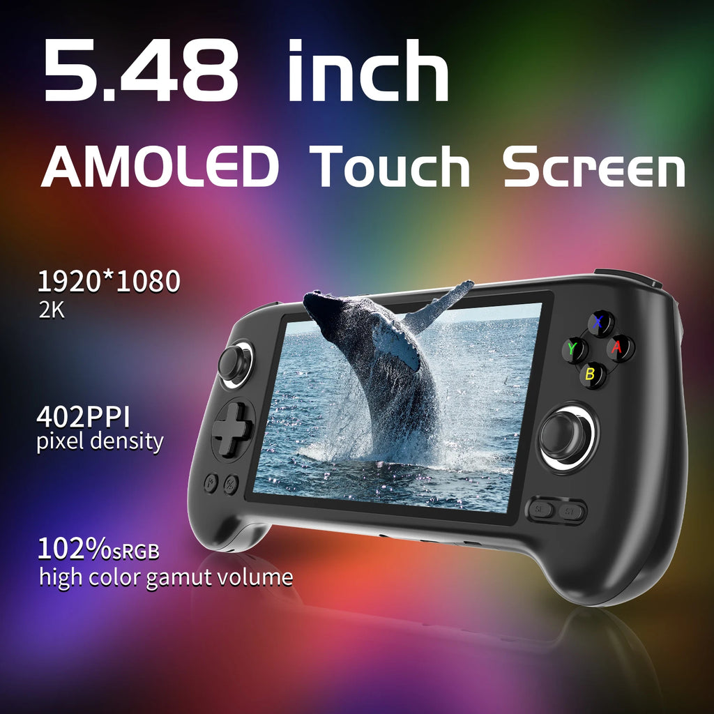 ANBERNIC RG556 Retro Handheld Game Console 5.48-inch Touch AMOLED Screen Unisoc T820 Android 13 OS 8GB LPDDR4X Video Game Player