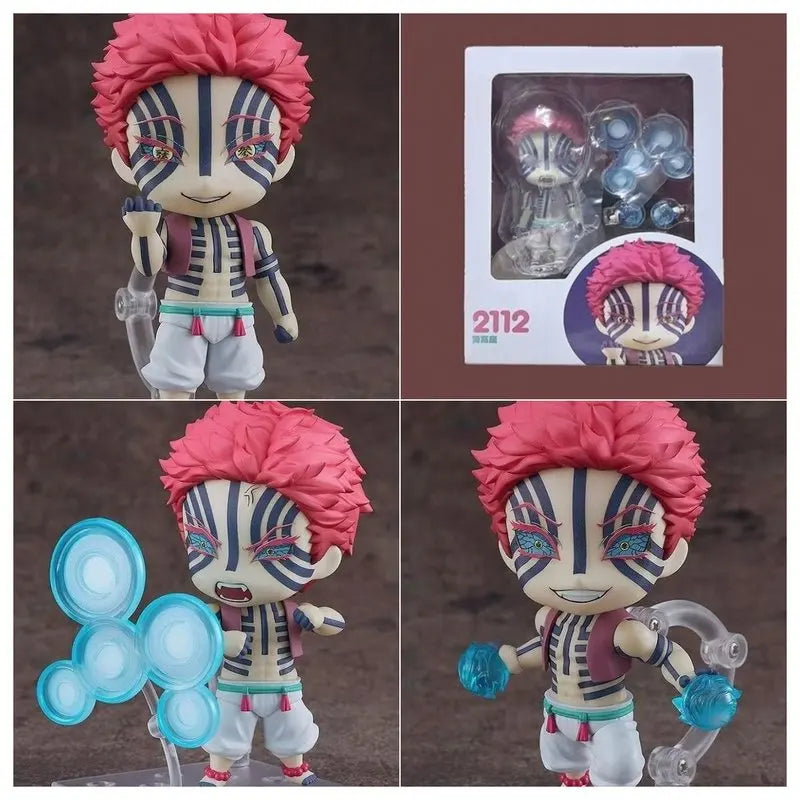 Anime Merchandise Demon Slayer: Kimetsu No Yaiba Nendoroid 2112 Akaza Articulated Desktop Decorative Ornament Figure Model Toy