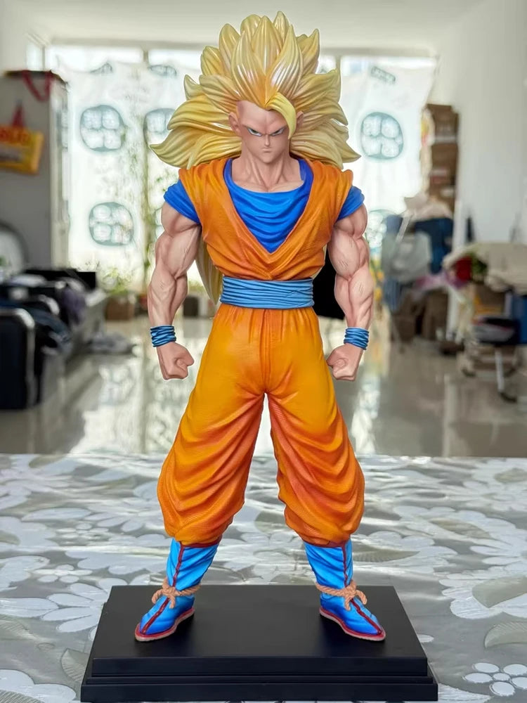 34 cm Jt-Statue Dragon Ball Son Goku Figur Ssj3 Goku Figur Super Saiyan 3 Goku Figuren Dekor Anime Figur Gk Statue Modell