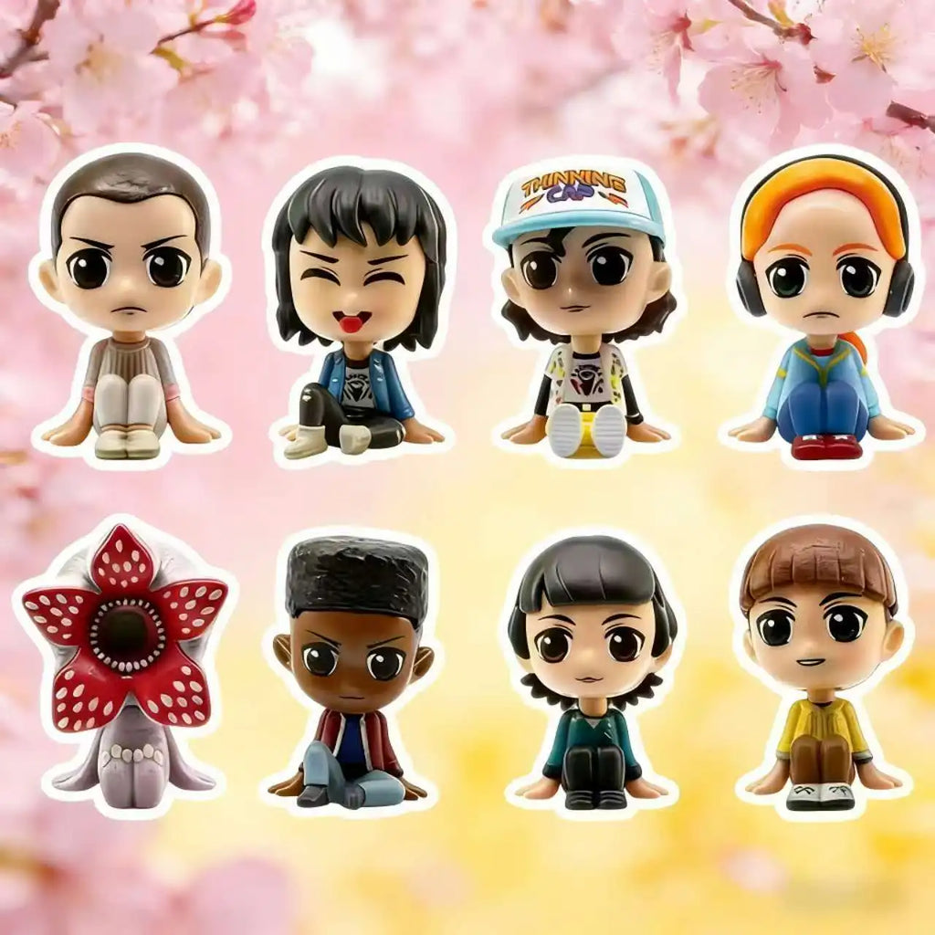 8Pcs/set Cartoon Characters Toys Cute Eleven Demogorgon Anime Figure PVC Ornaments Model Toys Kids Gifts For Children Halloween