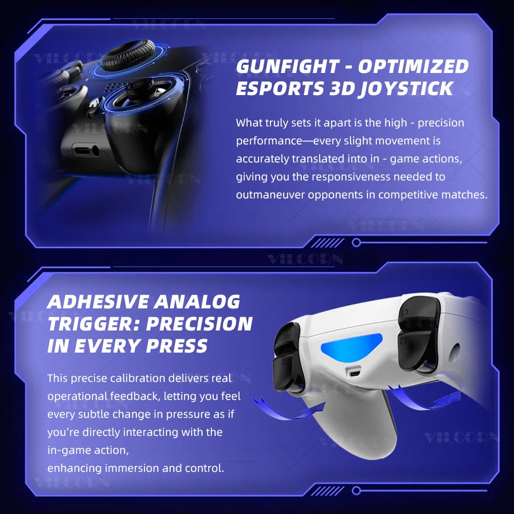 P4 Wireless Gamepad for PS4 Bluetooth-compatible Game Controller for PS4 Slim/PS4 Pro/Win 10 PC Steam Platform 6-Axis Joystick