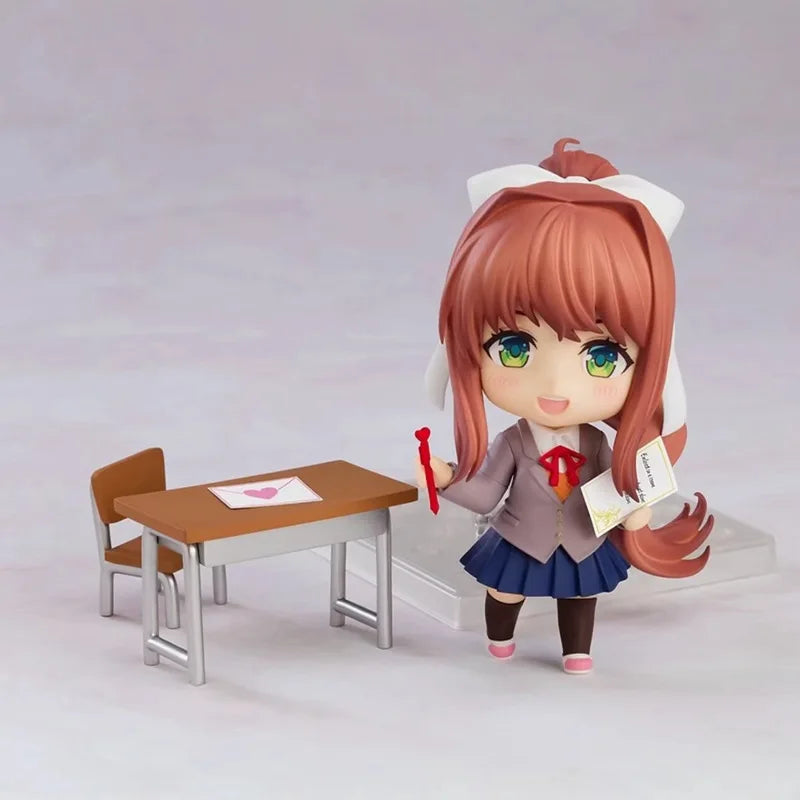 10CM Doki Doki Literature Club! Nendoroid #1817 Monika Cute Q Version Action Figure Collectible Model Kit Trendy Toys Girl Gift