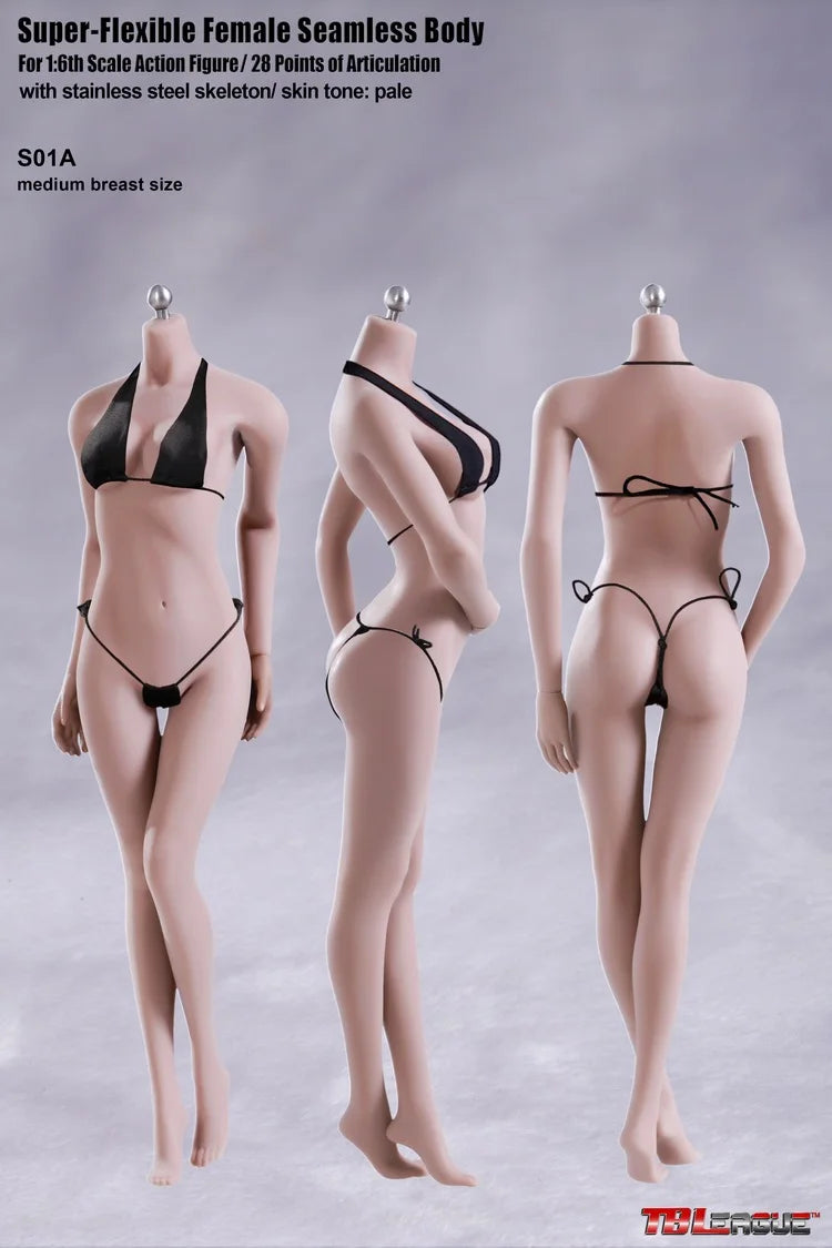 Tbleague Phicen 1/6 Weibliche Puppe mit superflexiblem Körper, ohne Kopf, sonnengebräunte/blasse Haut, kleine/mittlere/große Brust, 12 Zoll weibliche Actionfiguren