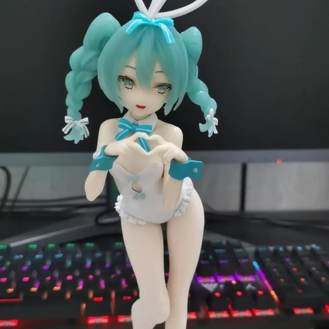 28cm Hatsune Miku Bunny Girl In Stockings Two Kinds Figure Model Statue Boys Collection Desktop Decoration Ornament Toys Gifts