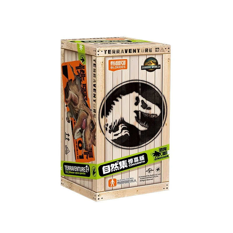 Original Blokees Jurassic World Terraventure Series Vol.1 Blind Box Action Figures Tyrannosaurus Peripheral Collection Boy Gift