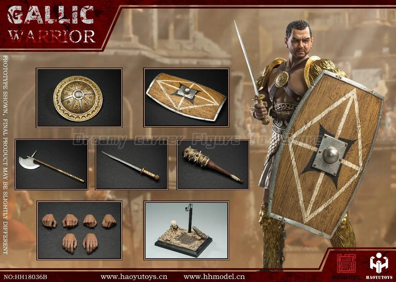 【In Stock】HHMODEL HAOYUTOYS HH18036 A B Army Hunting Ground Fighter Gaul Warrior Silver Ver Gold Ver 1/6 Action Figure